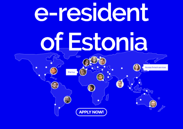 tela inicial do site e-resident da Estônia